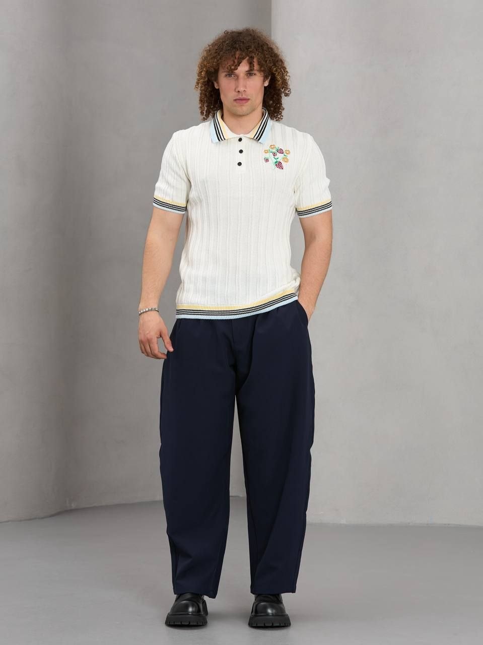 Florenza Knit Polo - Stone