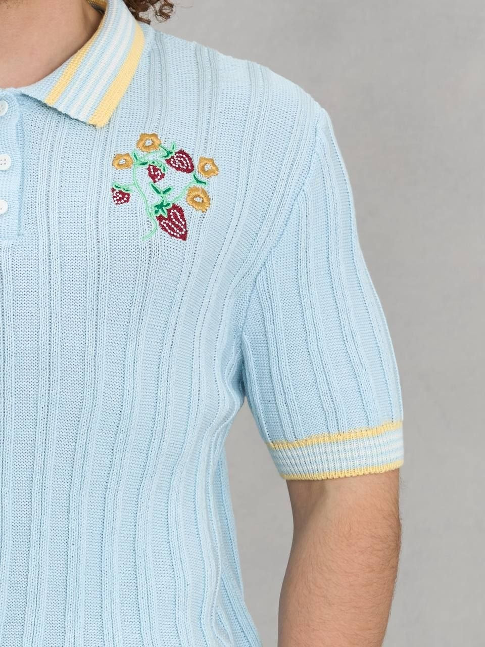 Florenza Knit Polo - Sky Blue