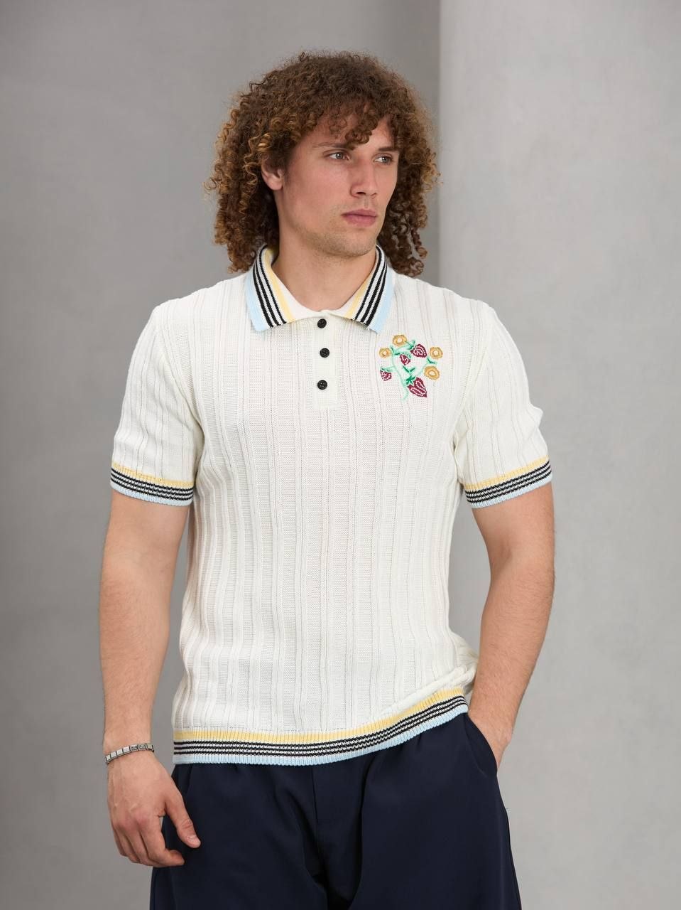Florenza Knit Polo - Stone