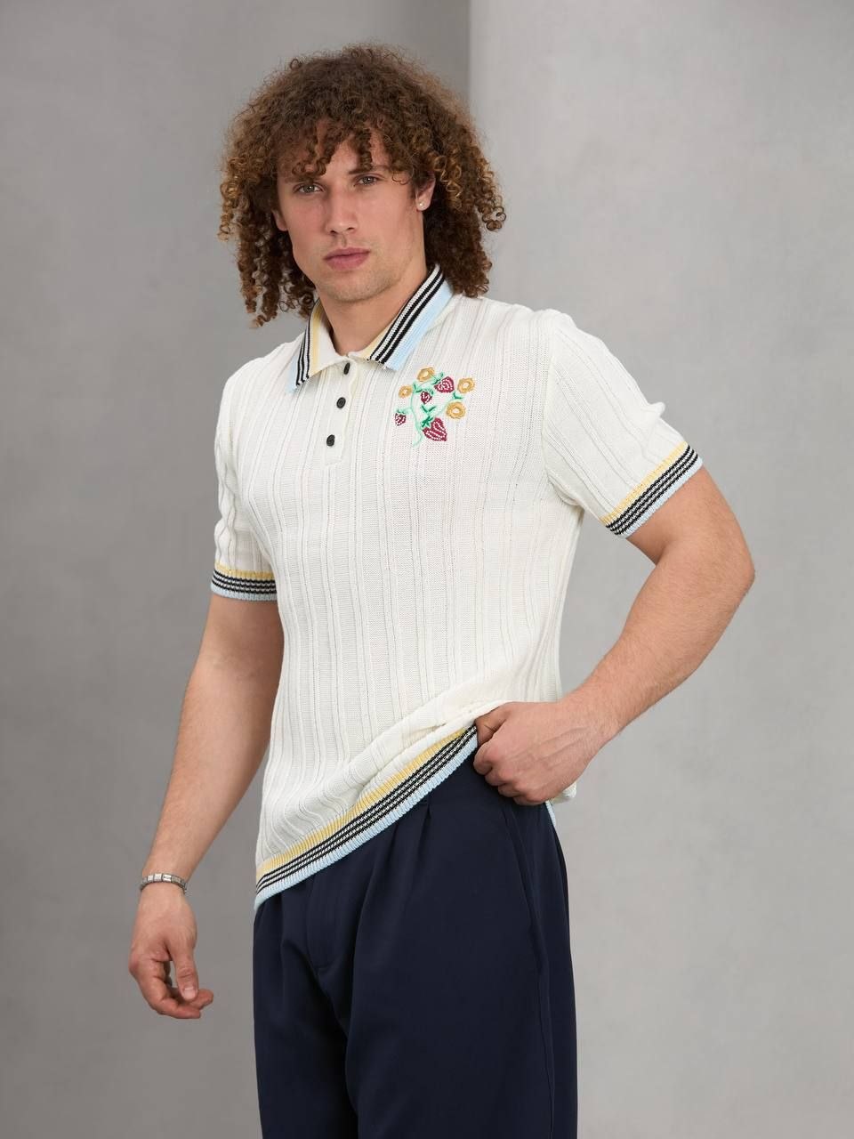Florenza Knit Polo - Stone