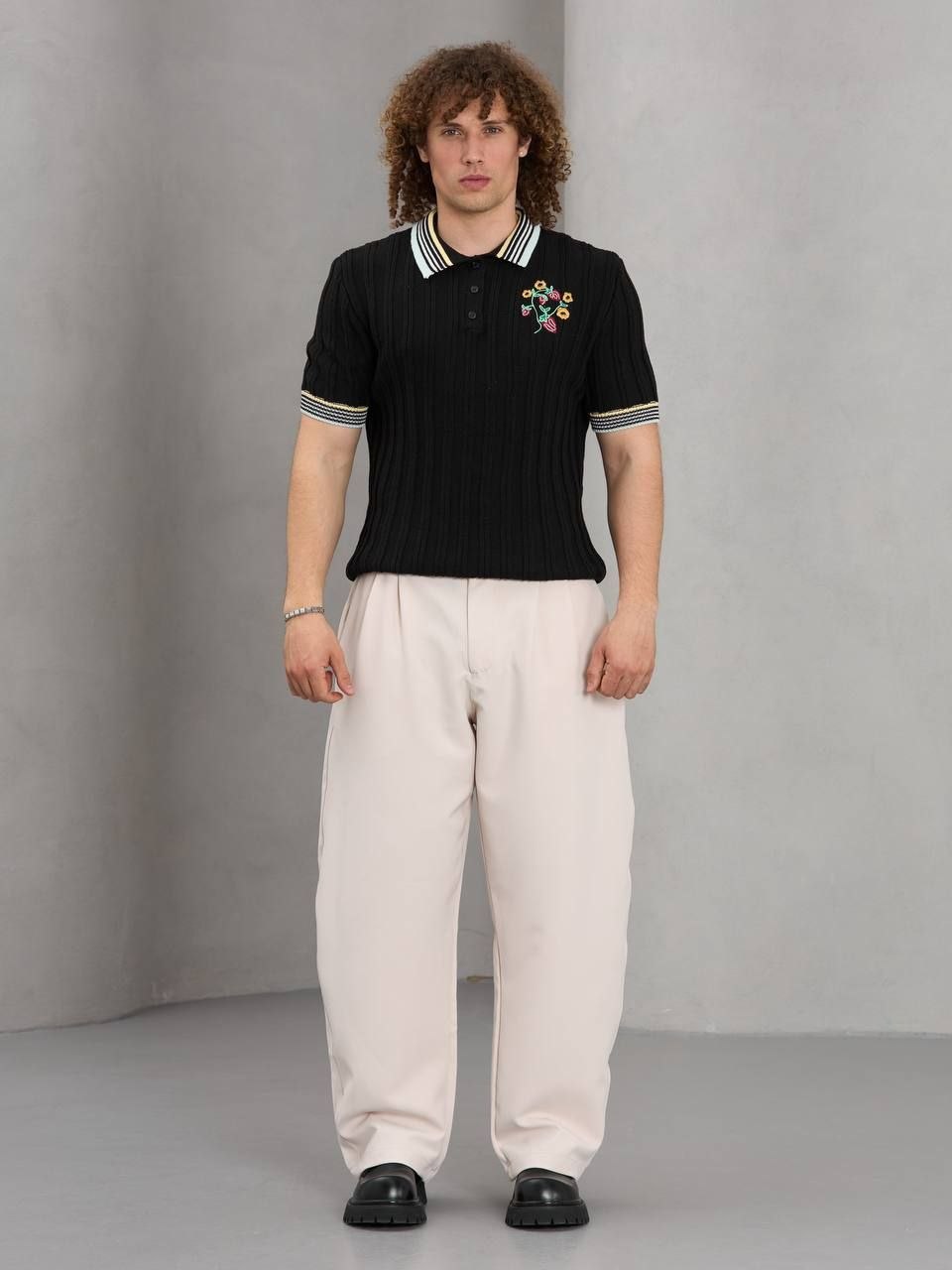 Florenza Knit Polo - Black