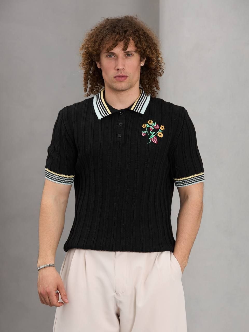 Florenza Knit Polo - Black