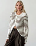 GILET EN MAILLE RAYÉE BOUTONNÉ