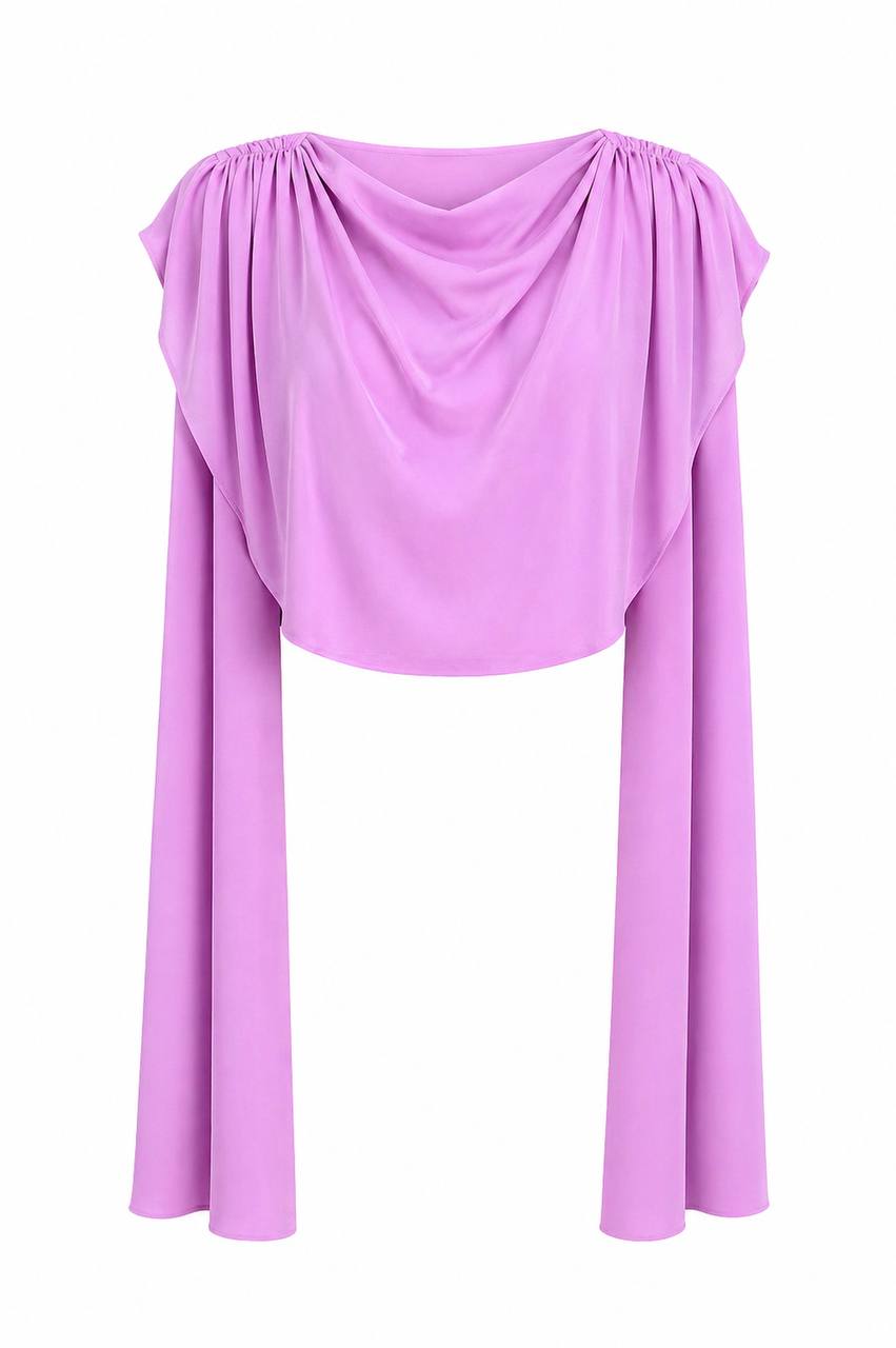 TOP DRAPÉ AVEC CAPE LONGUE
