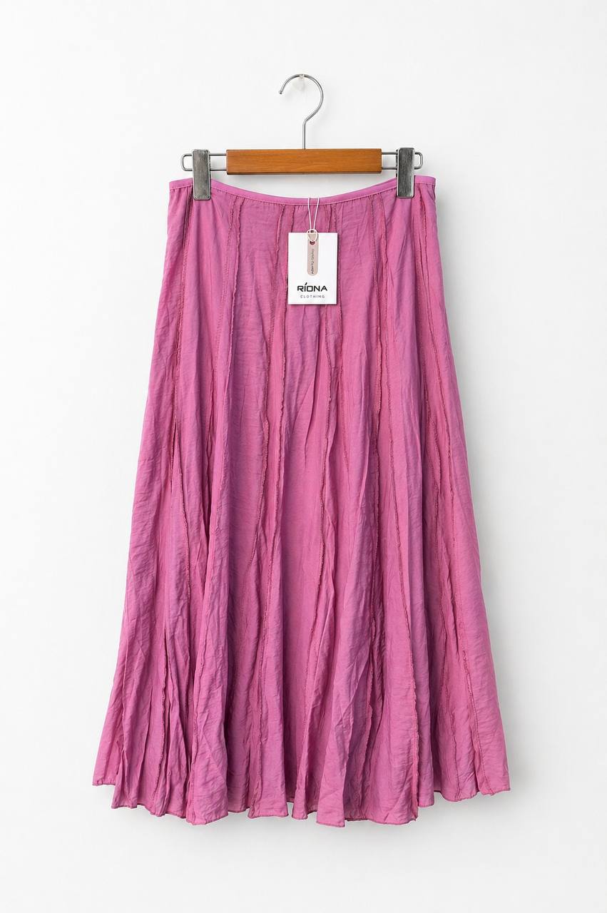 JUPE MIDI FLUIDE TEXTURÉE