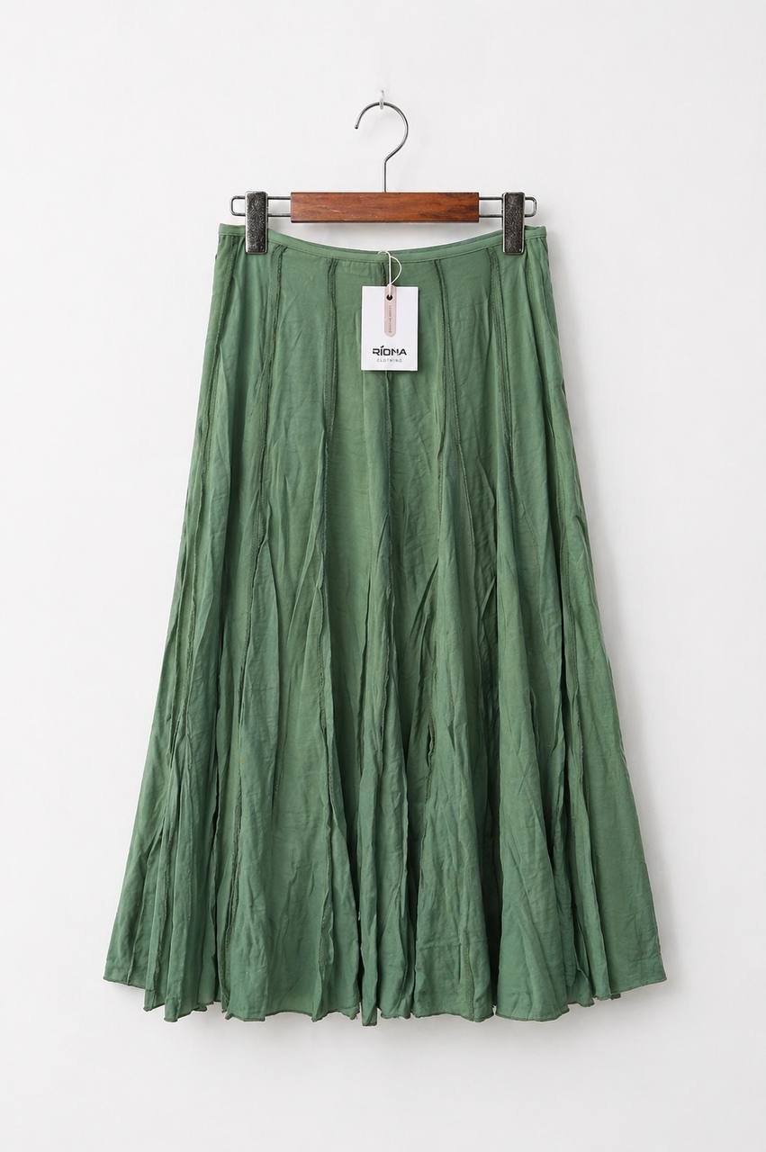 JUPE MIDI FLUIDE TEXTURÉE