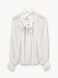 CHEMISE BLANCHE TRANSPARENTE À NOEUD