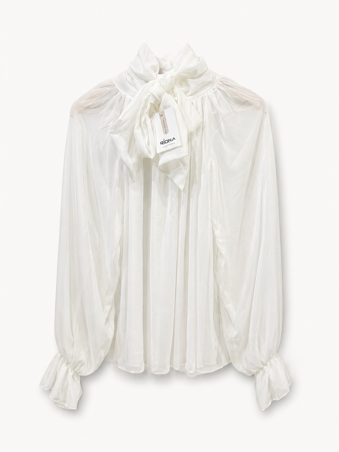 CHEMISE BLANCHE TRANSPARENTE À NOEUD