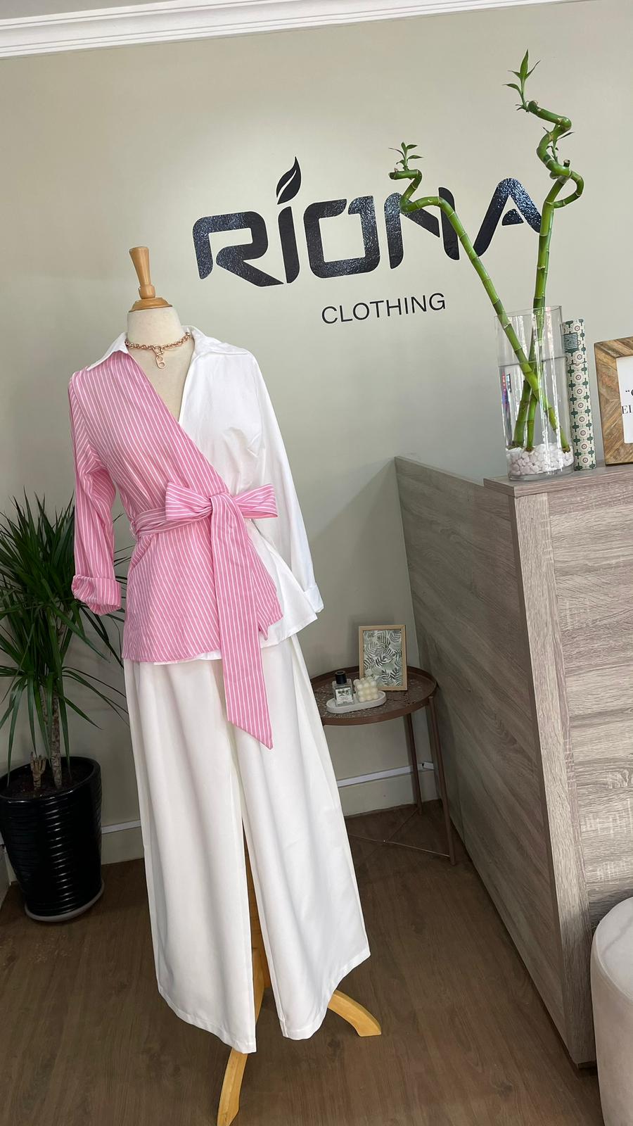 CHEMISE ASYMÉTRIQUE CROISÉE AVEC CEINTURE