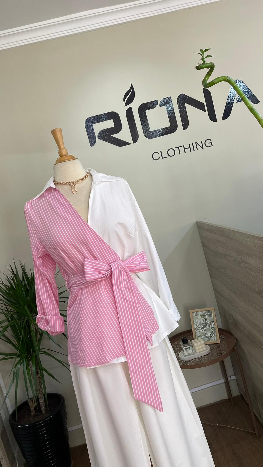 CHEMISE ASYMÉTRIQUE CROISÉE AVEC CEINTURE