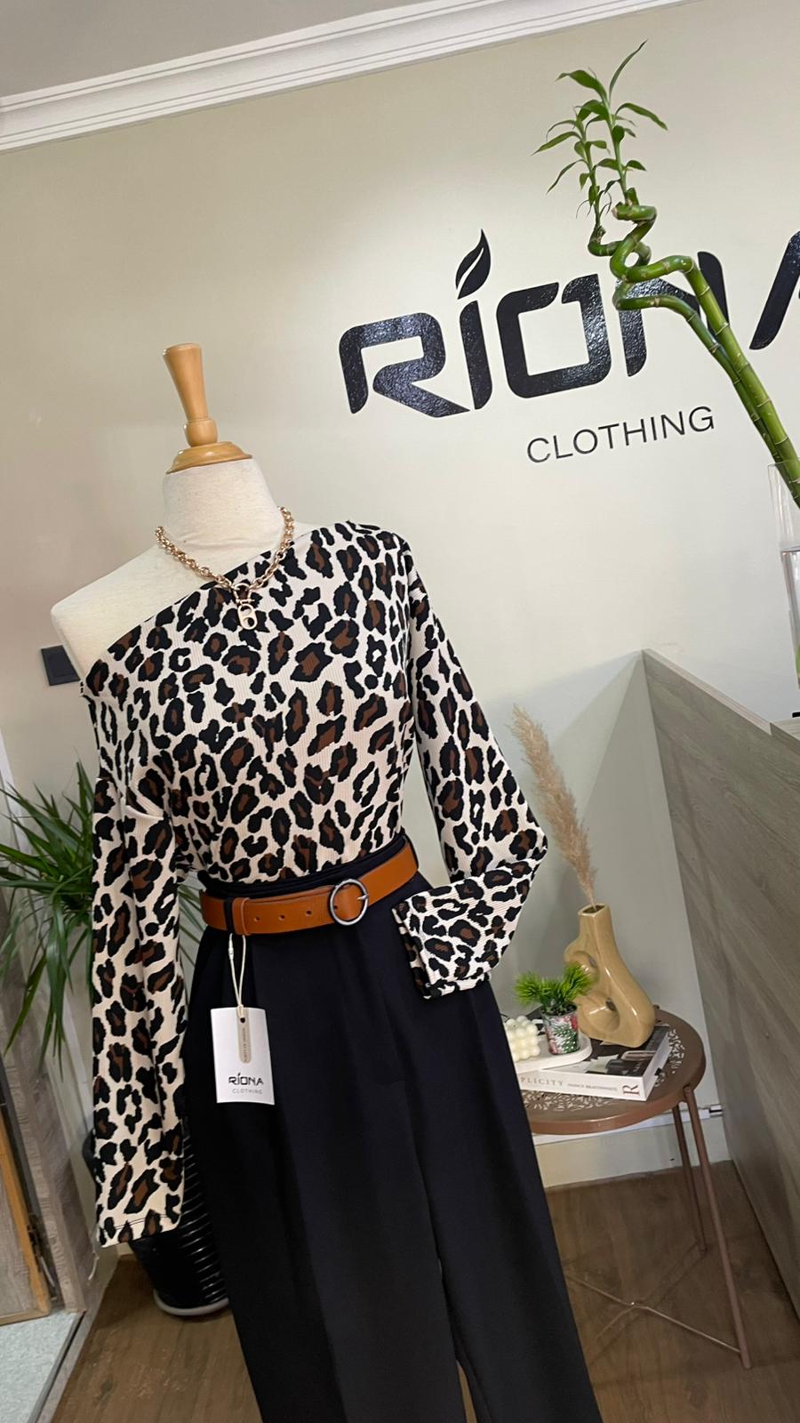 TOP ASYMÉTRIQUE IMPRIMÉ LÉOPARD