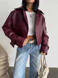 VESTE COURTE SIMILI CUIR