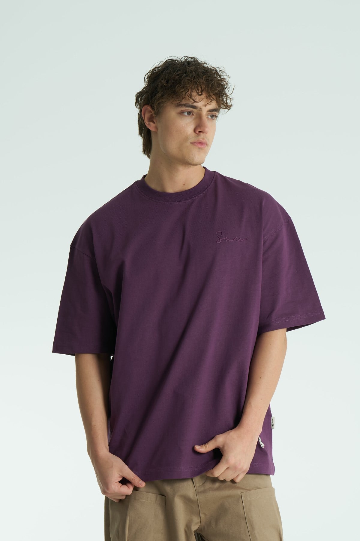 Glyph Oversize Men’s T-Shirt – Purple